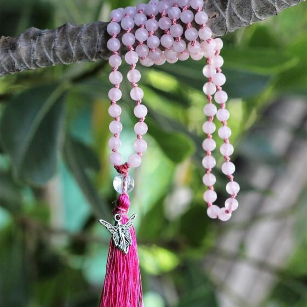 Handmade Rose Quartz Mala necklace
